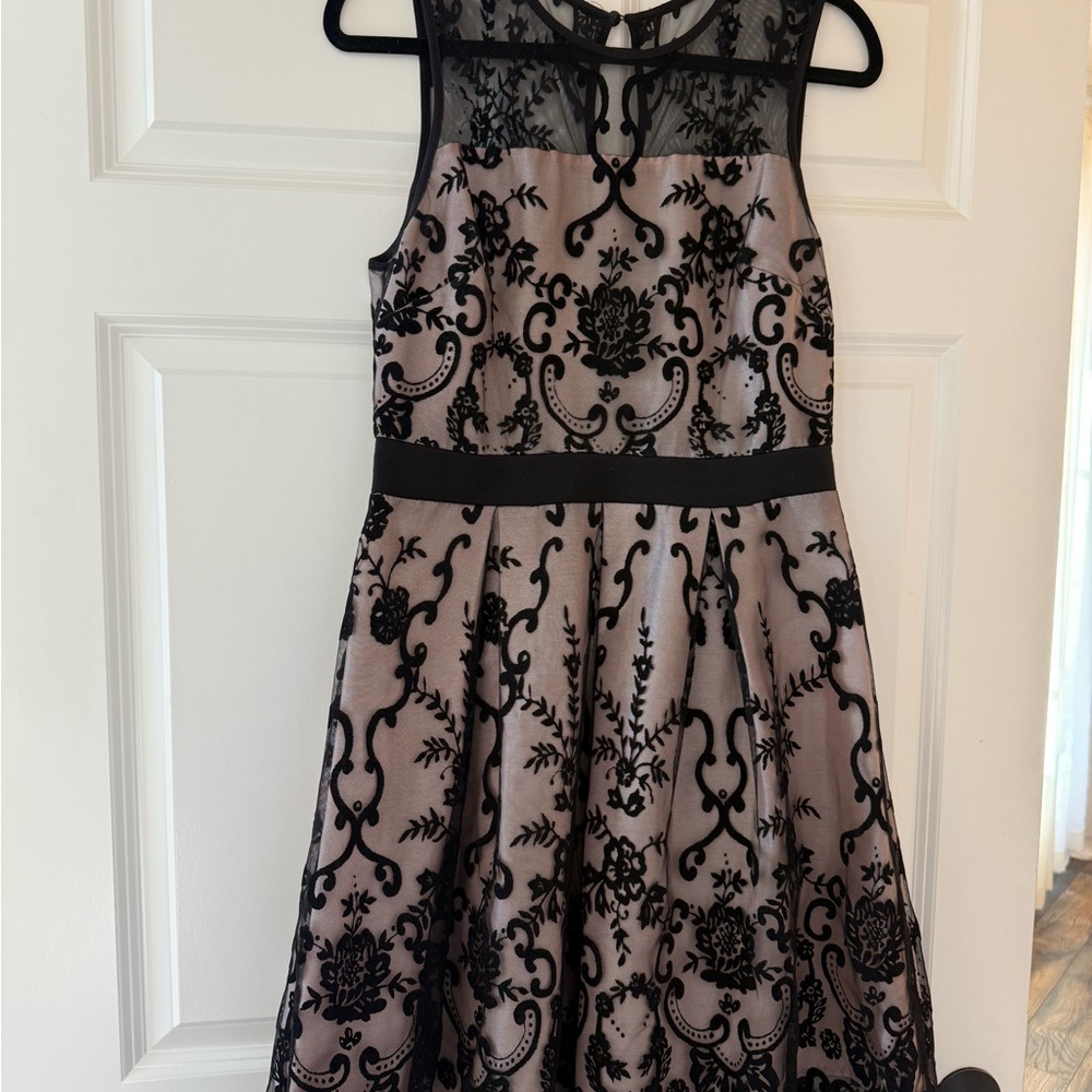 Chic Black Lace Overlay Dress